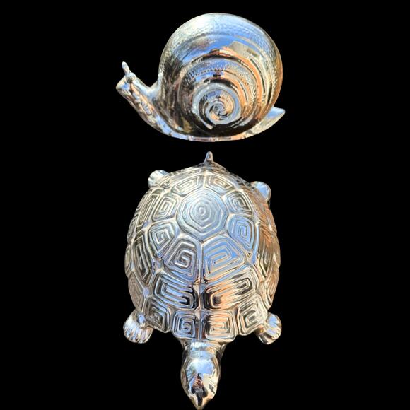 Pair of Georges Briard Vintage MCM Snail and Turtle Mid Century Modern